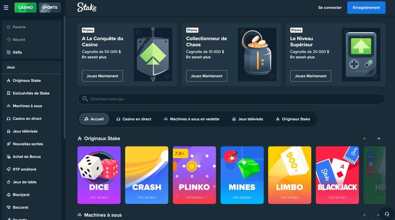 Présentation de stake casino france